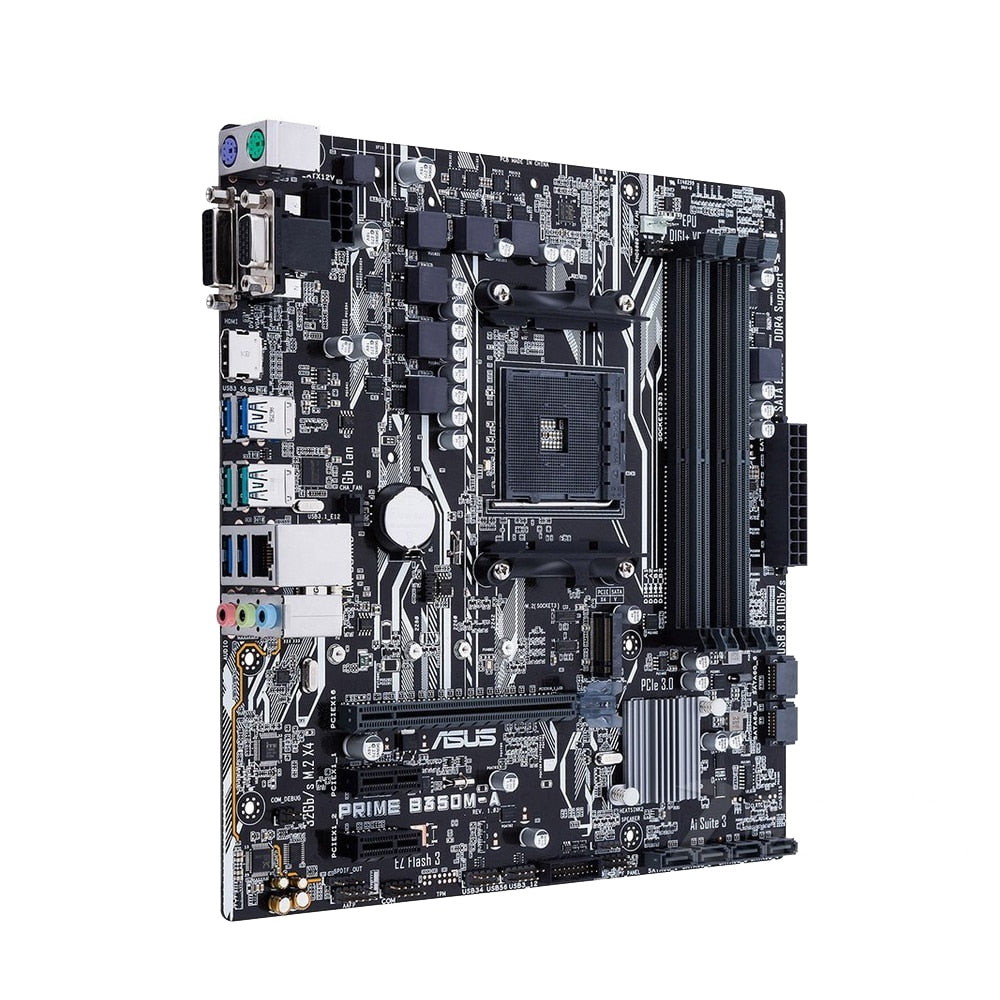 AM4 B350 motherboard ASUS PRIME B350M-A adopts AMD B350 chipset Socket AM4 4×DDR4 64GB PCI-E 3.0 2×M.2 Micro ATX