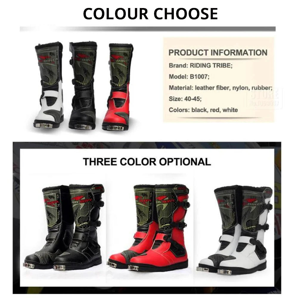 Off-Road Riding Race Boots Outdoor Motorcycle Riding Biker Boots Outdoor Travel Sneakers Riding Mountain Motorcycle Boots