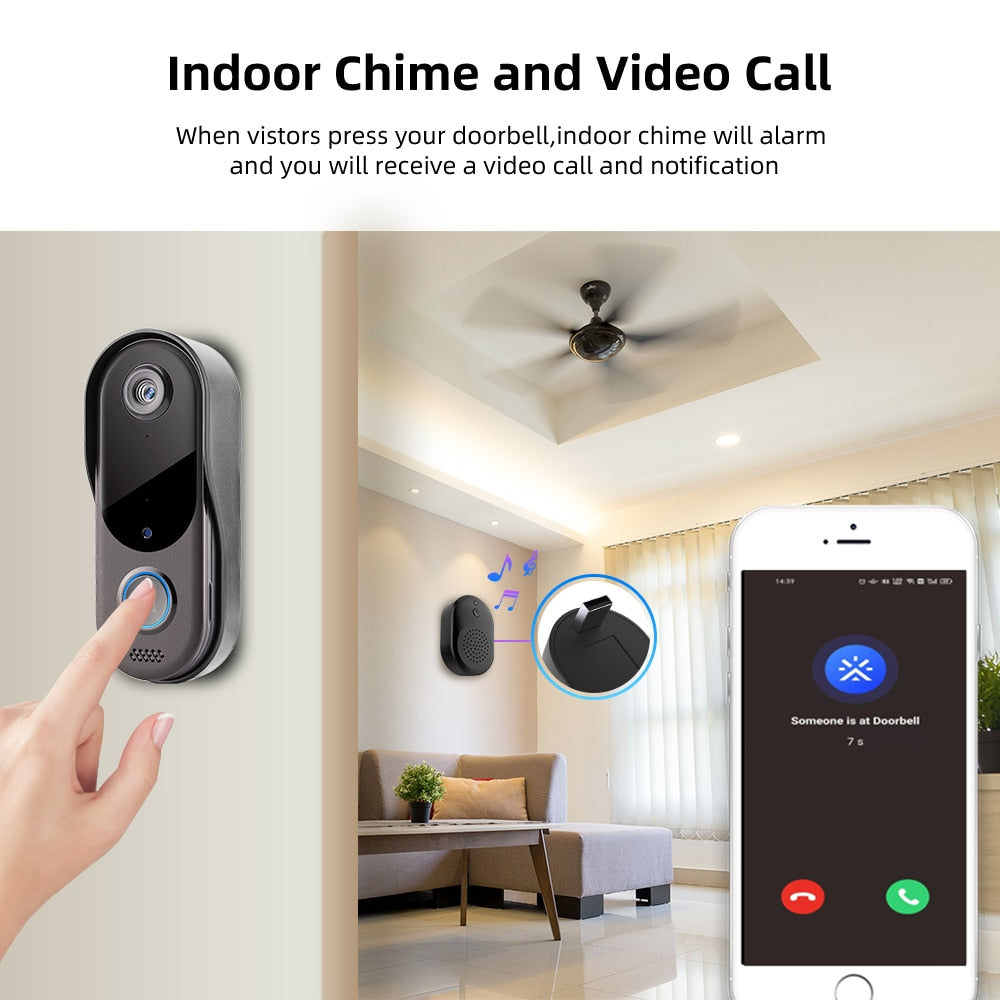 Smart doorbell camera WiFi Home Security Video Intercom Door bell Camera Outdoor Wireless WiFi Doorbell 2-Way Audio Night Vision