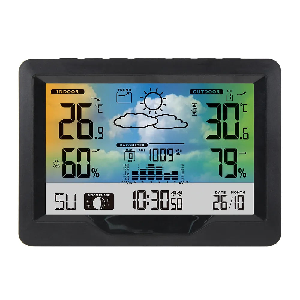 Wireless Weather Station Indoor Outdoor Weather Forecast Station with Outdoor Sensor Digital Temperature and Humidity Gauge