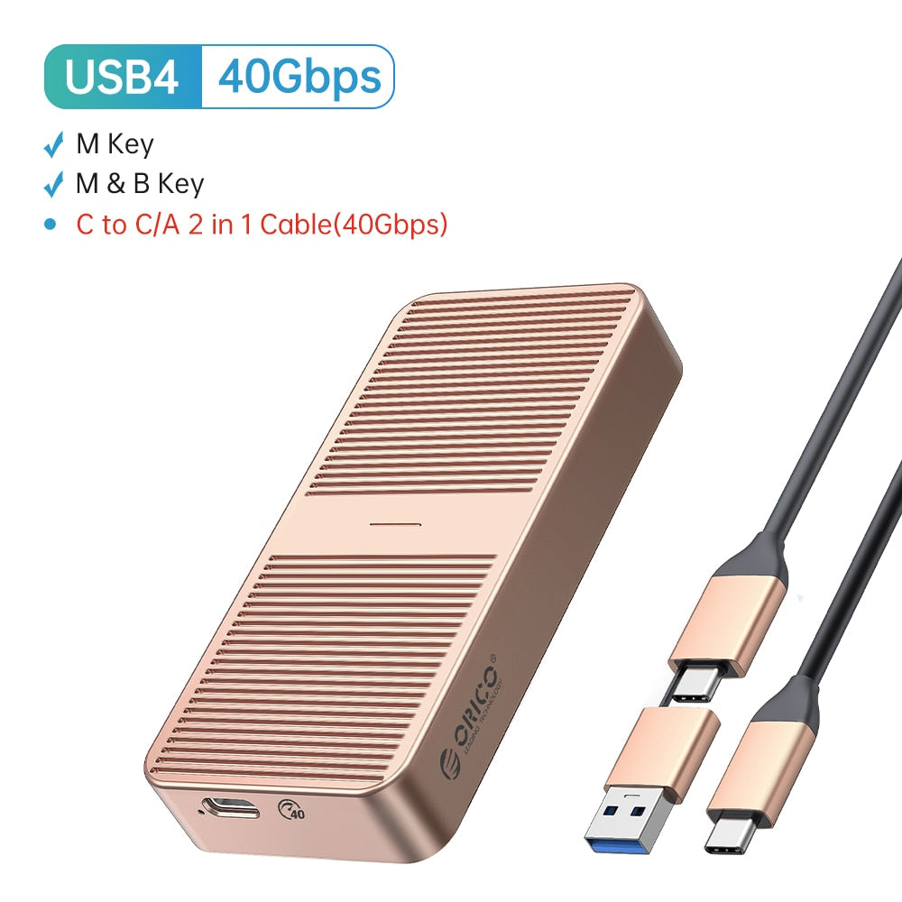 ORICO USB4 M.2 SSD Case 40Gbps M2 NVMe Case Compatible with Thunderbolt 3 4 USB3.2 USB 3.1 3.0 Type-C Multiple Protocols