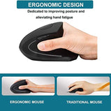 3 Levels DPI for Laptop, PC, Computer, Desktop, Notebook, Specially for Right-handers Wireless Vertical Mouse