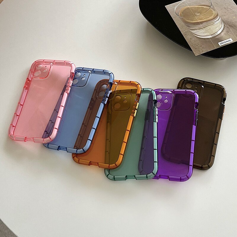 Ottwn Luminous Shockproof Bumber Phone Case For iPhone 11 14 Pro Max 12 11 13 Pro Max X XR XS Max Transparent Acrylic Back Cover