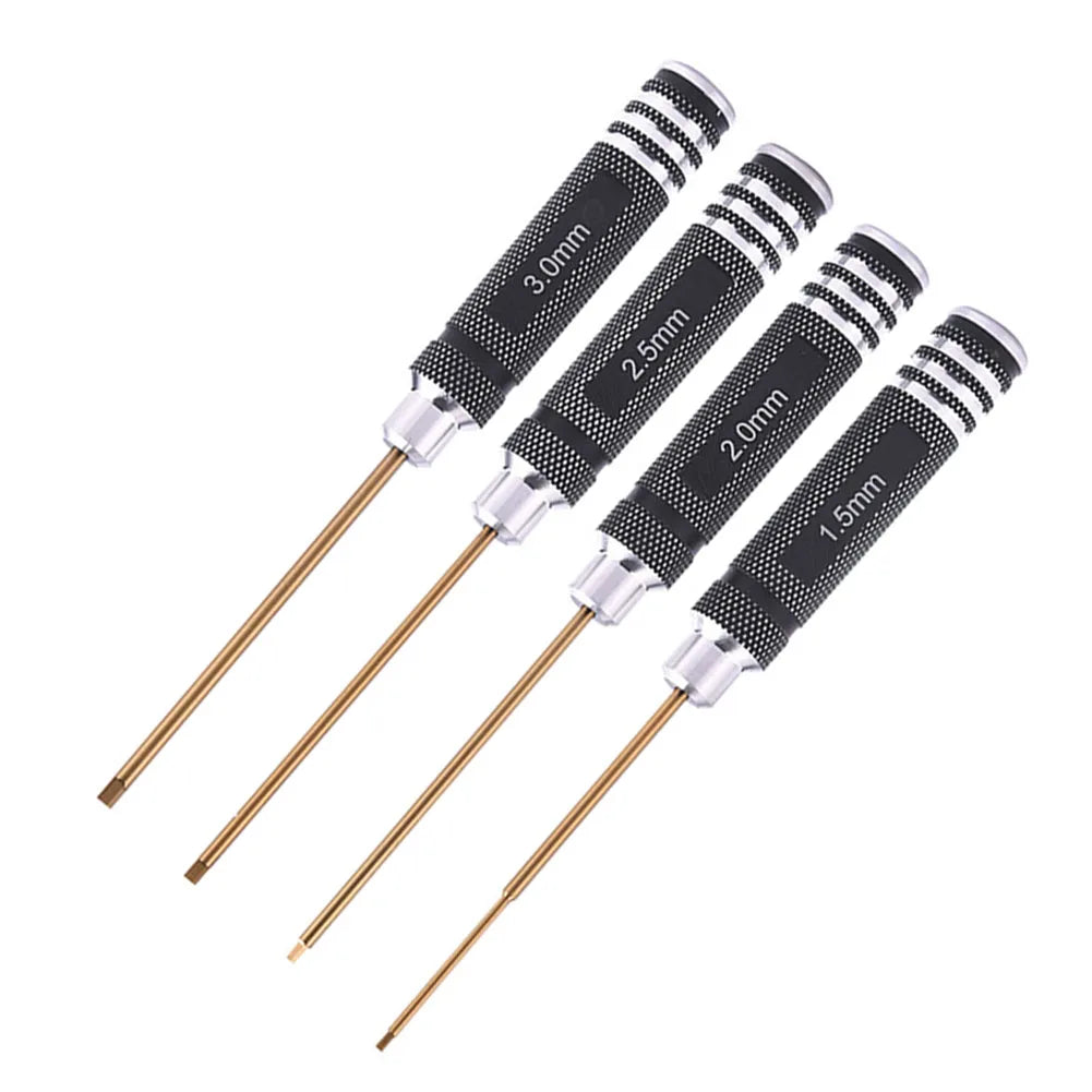 4pcs Hexagon Screwdriver 1.5/2/2.5/3mm Bit Steel Driver Aluminium Handle For Workshop DIY Electronic Repairing Hand Tools Kit