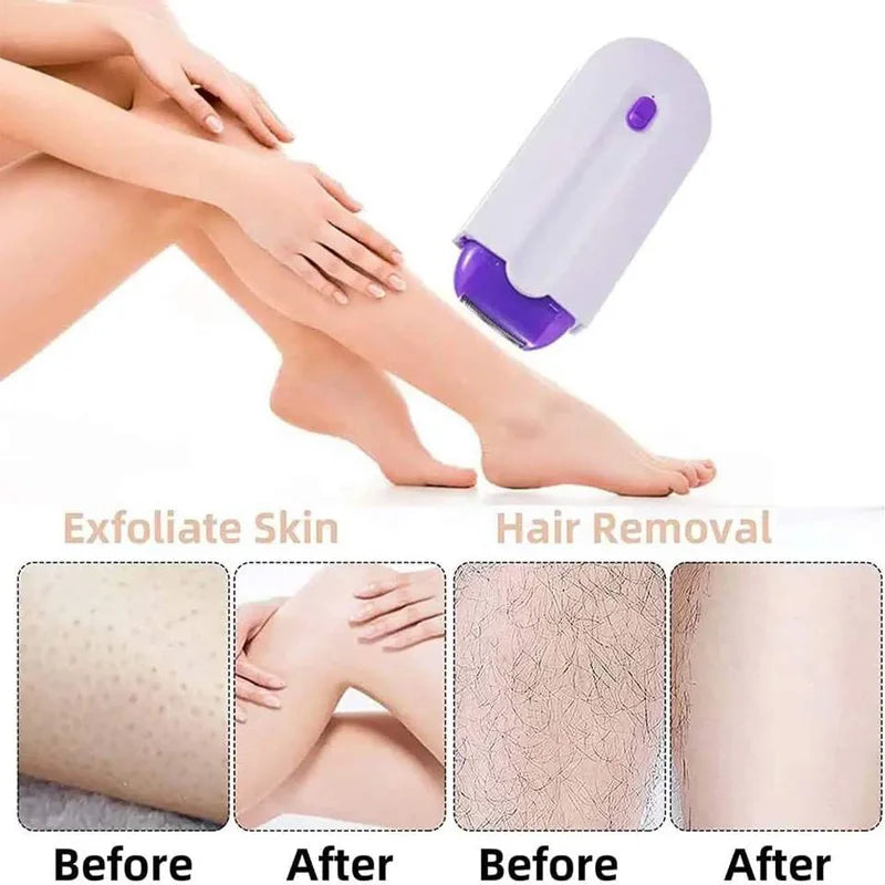 2 In 1 Electric Lady Hair Trimmer Usb Rechargeable Sensor Light Women Hair Remover Painless Shaving Mini Shaver Body Face Razor