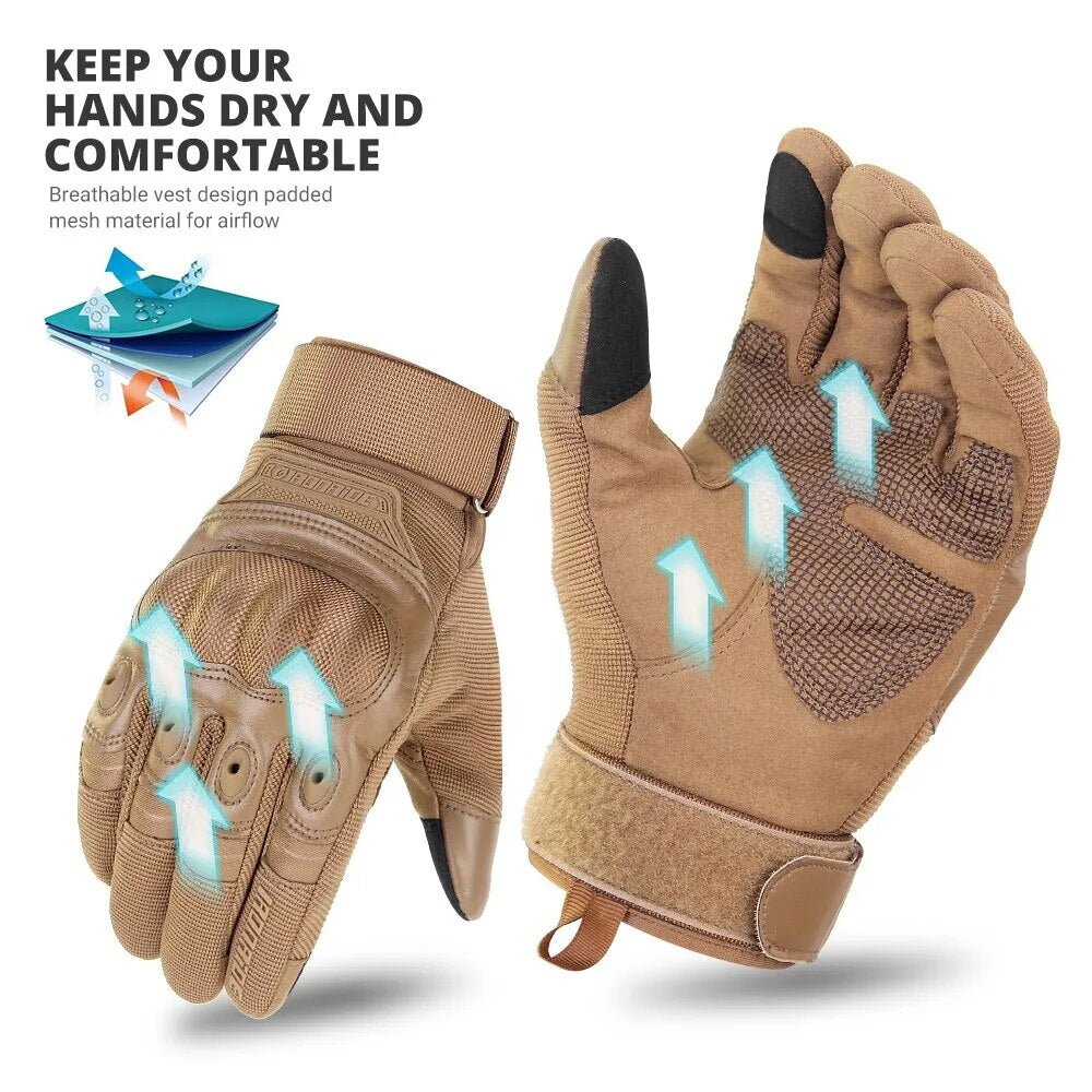 Motorcycle Full Finger Glove Men Outdoor Military Tactical Gloves Sports Shooting Hunting Airsoft Moto Motocross Gloves