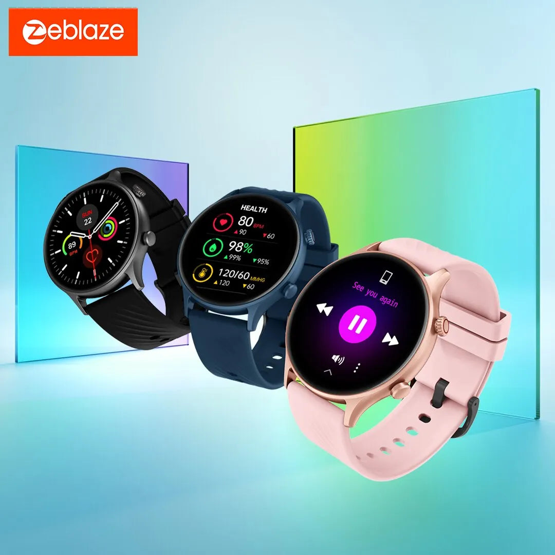 New Zeblaze Btalk 2 Lite Voice Calling Smart Watch Large 1.39 HD Display 24H Health Monitor 100 Workout Modes for Men