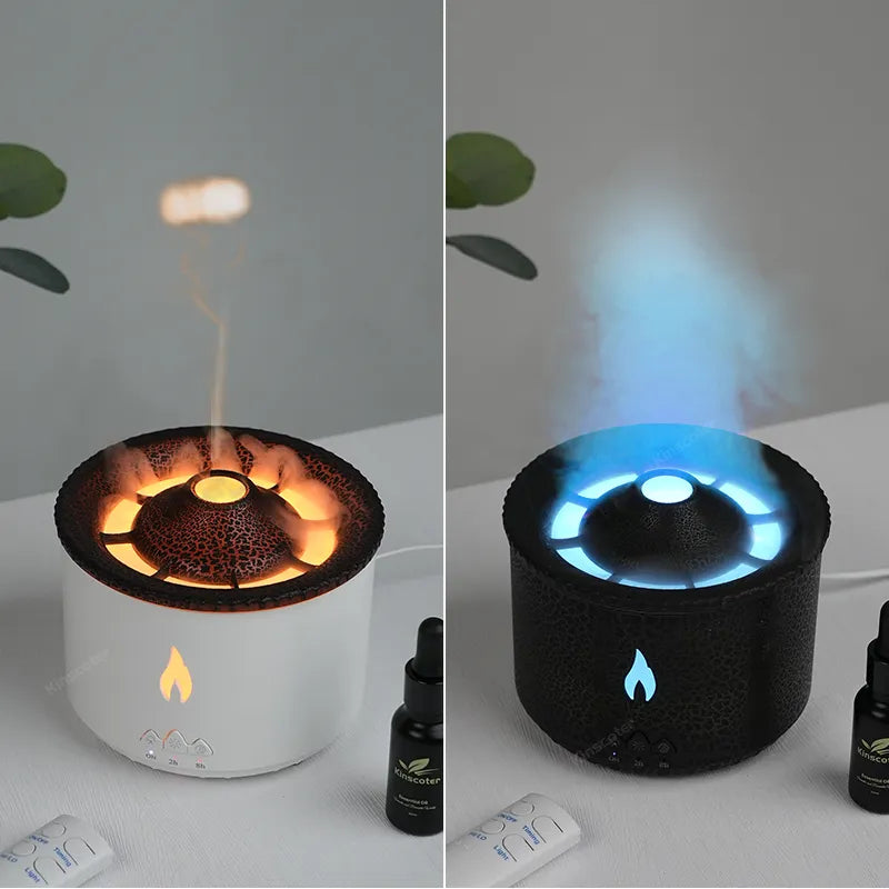 Jellyfish Smoke Ring Volcanic Flame Aroma Diffuser 360ml Aromatherapy Essential Oil Diffuser Air Humidifier Christmas Gift