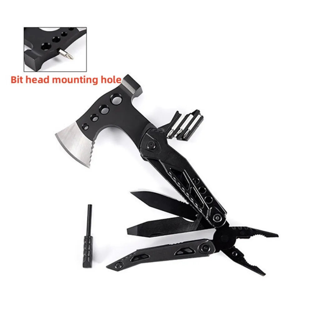 Multifunctional Small Axe Hammer Camping Pocket Knife Pliers Mini Portable for Hunting Camping Survival Outdoor Folding Tool