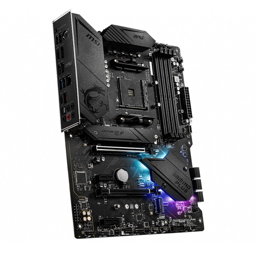 MSI MPG B550 GAMING PLUS Gaming Motherboard (AMD AM4, DDR4, PCIe 4.0, SATA 6Gb/s, M.2, USB 3.2 Gen 2, HDMI/DP, ATX)