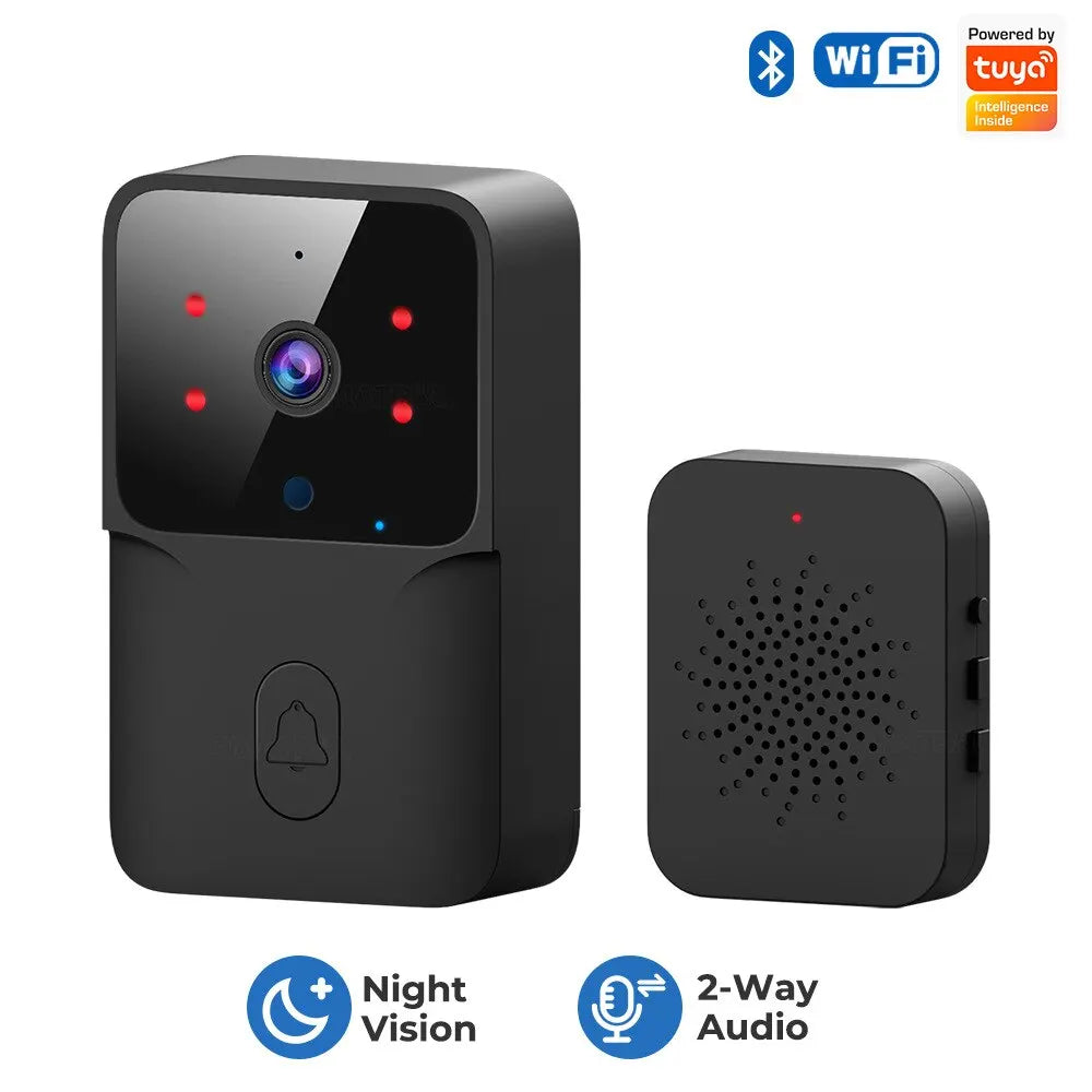 Tuya WiFi Video Doorbell Wireless HD Camera PIR Motion Detection IR Alarm Security Smart Home Door Bell WiFi Intercom for Home