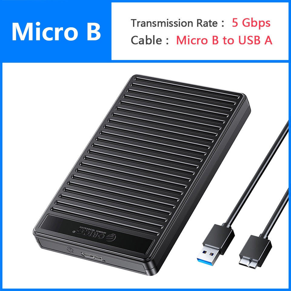 ORICO 2.5" SATA SSD External Case USB 3.0 HDD Hard Disk Drive Enclosure 2.5 inch HD Storage Box House Type C Cover For PC Laptop