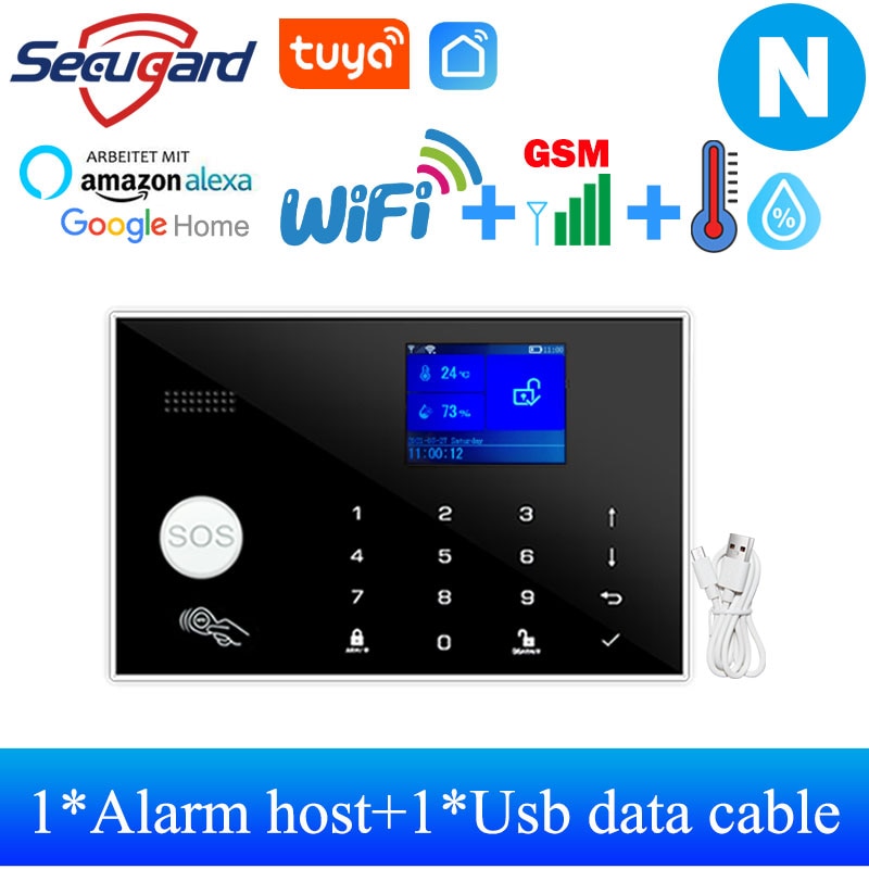 WiFi GSM Alarm System Tuya Smart Home TFT Screen RFID APP Touch Keyboard House Burglar Security Alarm Support Voice Switching