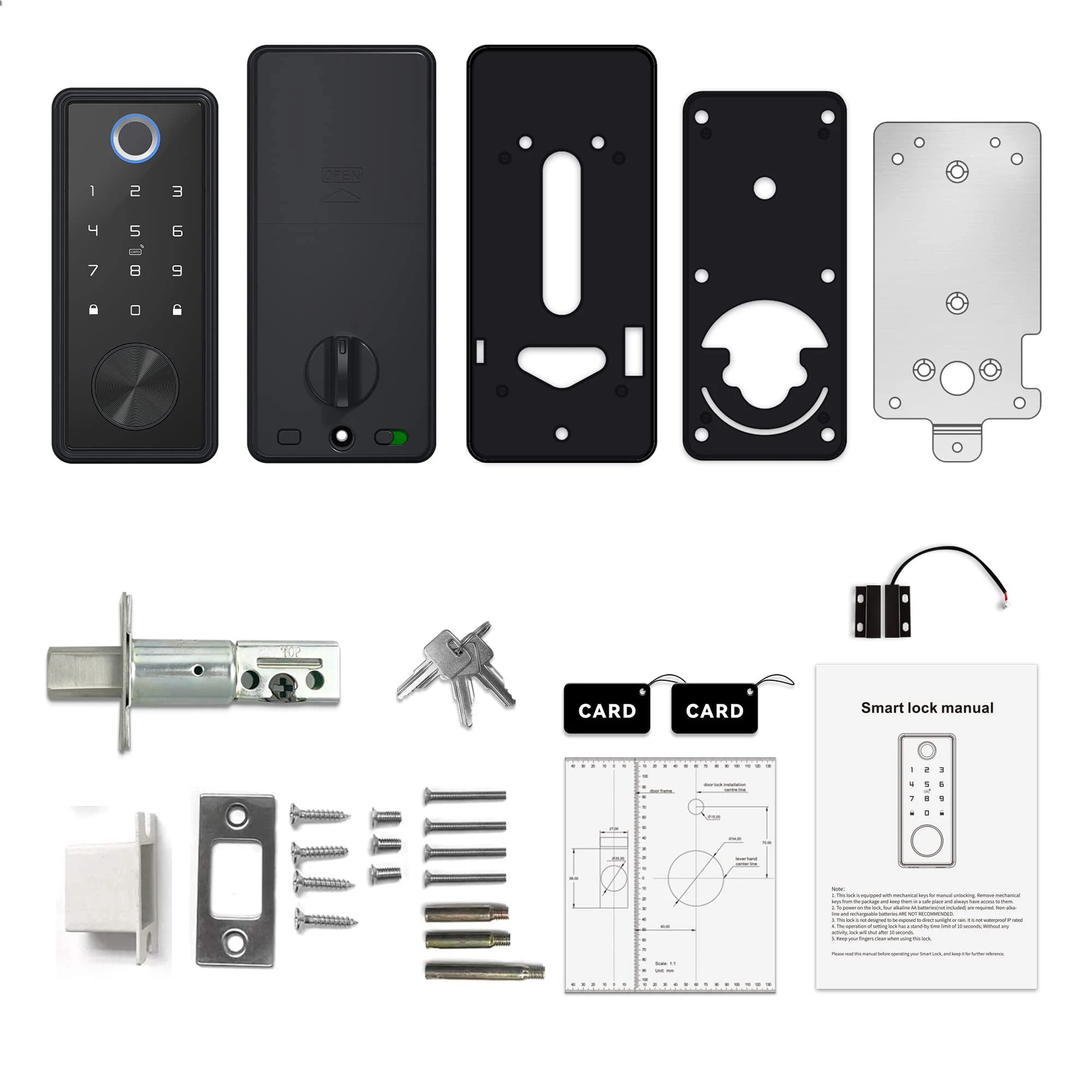 Smart Deadbolt Locks for Front Door Alexa WiFi TTlock App Biometric Fingerprint keyless Entry Keypad door lock with Gateway