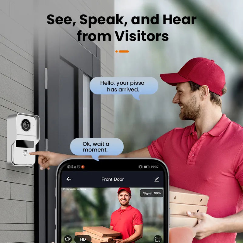 TUYA Smart 1080P 10 Inch 7 Color Touch Screen Wireless Wifi Video Doorbell Home Intercom Monitor Not a Set