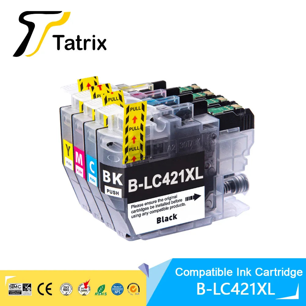 Tatrix High capacity LC421XL LC421 421XL Compatible Ink Cartridge For Brother DCP-J1050DW MFC-J1010DW  DCP-J1140DW printer