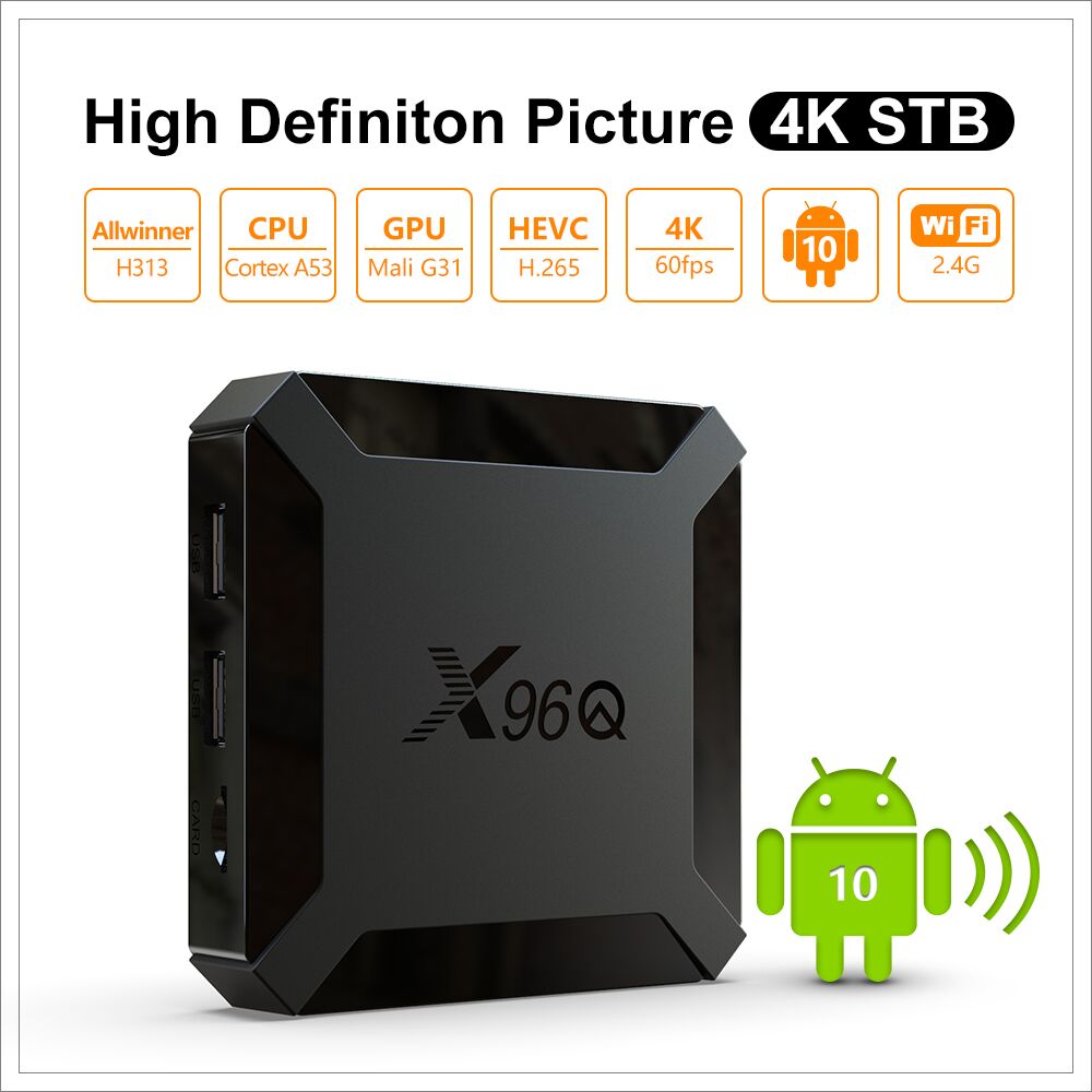 Fast Shipping X96Q Android 10.0 Smart TV BOX 2GB 16GB Allwinner H313 Quad Core 2.4G WIFI 4K VS X96 Mini Set Top Box 1GB 8GB