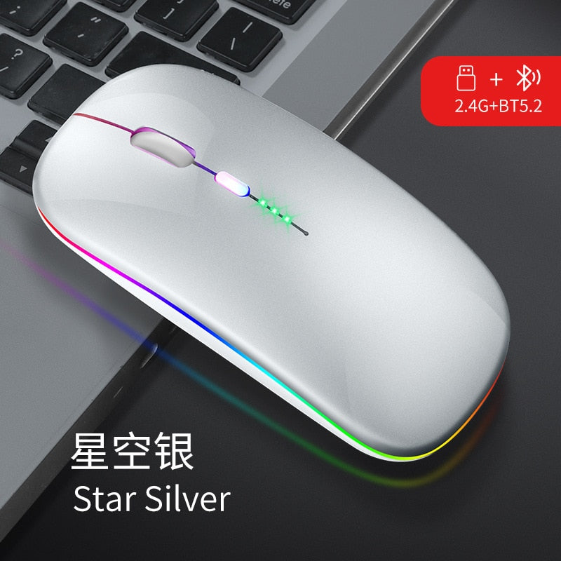 Bluetooth Mouse for APPle MacBook Air Pro Retina 11 12 13 15 16 mac book Laptop Wireless Mouse Rechargeable Mute Gaming Mouse