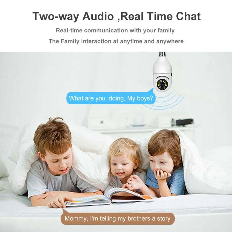 2MP 1080P Light Bulb Camera 5G Wifi Camera for Home Surveillance Spotlight E27 360 Degree Panoramic Wireless Security IP Camera