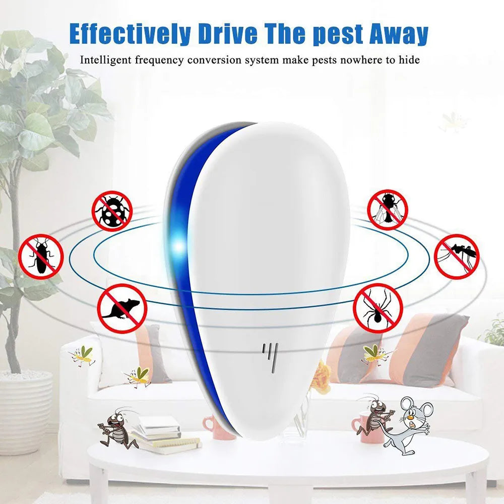 US/UK/EU Plug Ultrasonic Pest Repeller Anti Rodent Mice Cockroach Rat Spider Insect Mosquito Killer Electronic Repellent Home