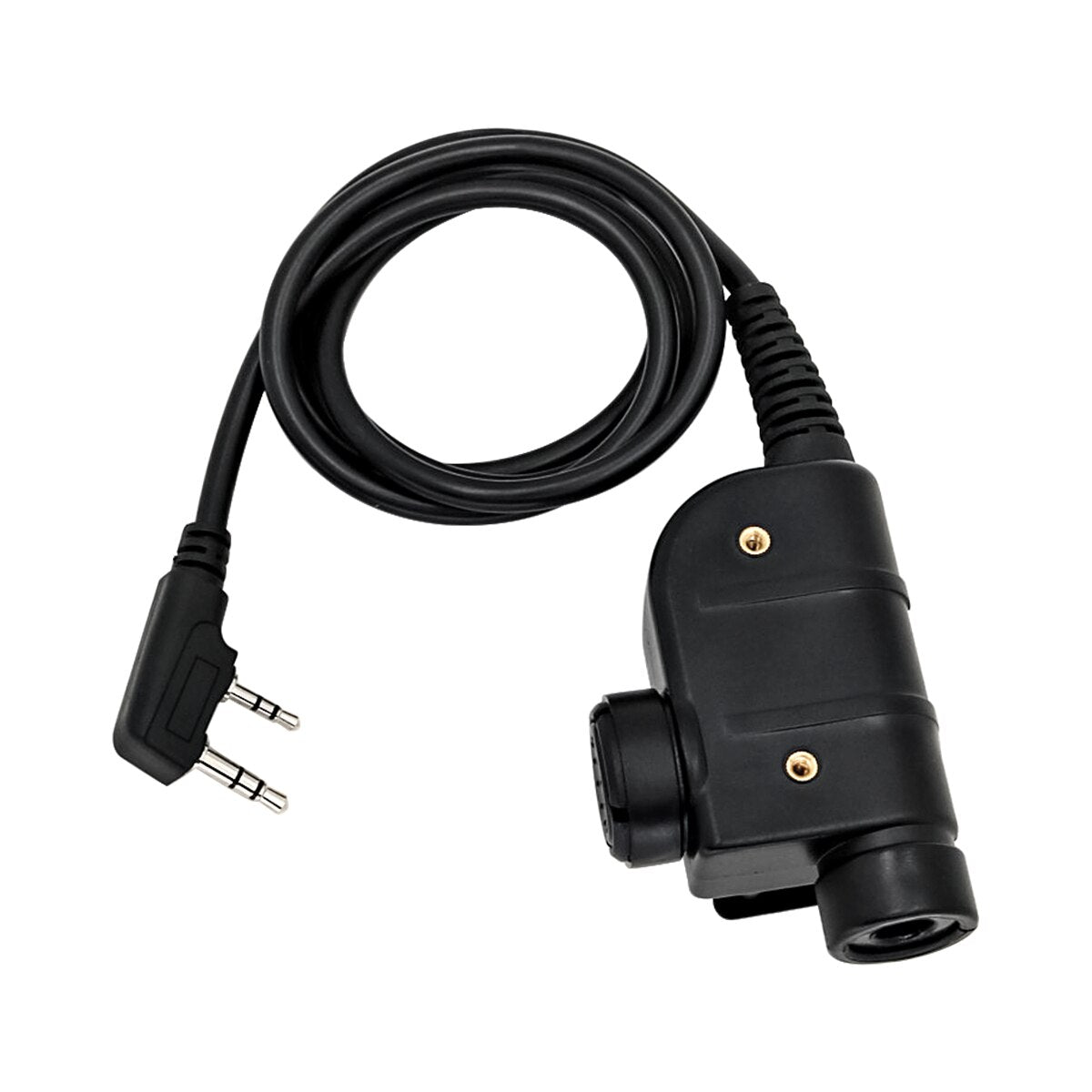 Tactical PTT Plug Military Headphone Adapter  KENWOOD Plug for Baofeng  UV-5R UV-5RA  Walkie Talkie Radio Hunting