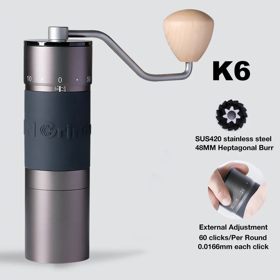 Kingrinder K2 / K4 / K6 Manual Coffee Grinder Portable Hand Mill 48mm SUS420 Stainless Steel Burr Grinding кофемолка 커피그라인더