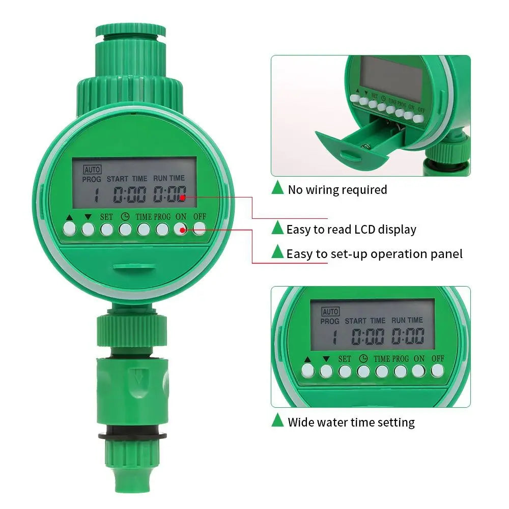 Automatic Irrigation Timer Garden Water Control Device Intelligence Valve Controller LCD Display Electronic Watering Clocker