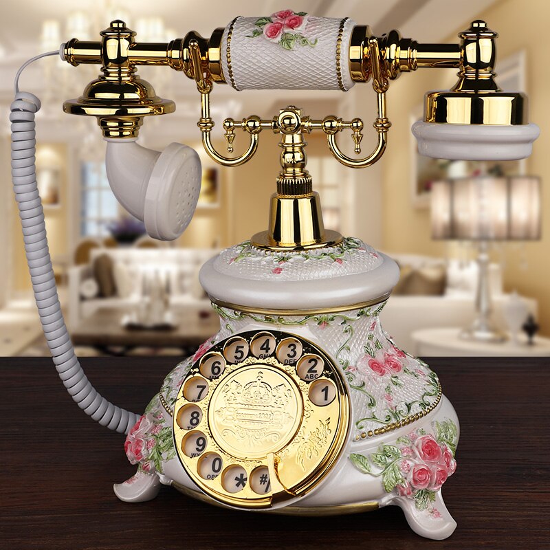 Retro Fixed Telephones Old Vintage Wired Home Landline Phones Push Button Dial And Rotary Dial Classic European Style