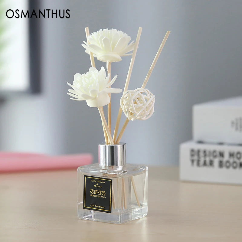 Elegant Decoration Fresh Air Long-lasting Scent Reed Diffuser Improve Air Quality Natural Fragrance Glass Bottle Aromatherapy