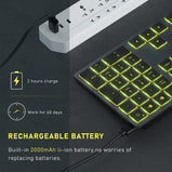 Backlit Bluetooth Wireless Keyboard and Mouse Multi-Device Slim Rechargeable Keyboard and Mouse Set for Laptop Tablet PC