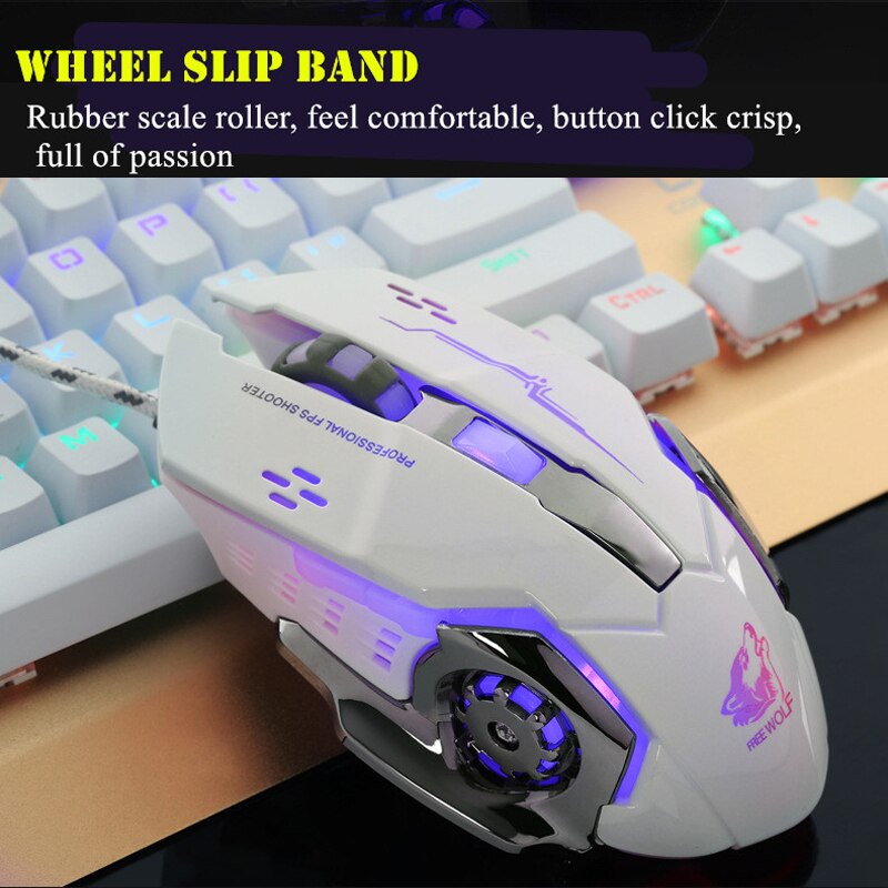 USB  Wired Gaming Mouse 2000-4000 DPI LED Optical USB Computer wireless Mouse gaming wired Mouse Silent Mouse For PC laptop
