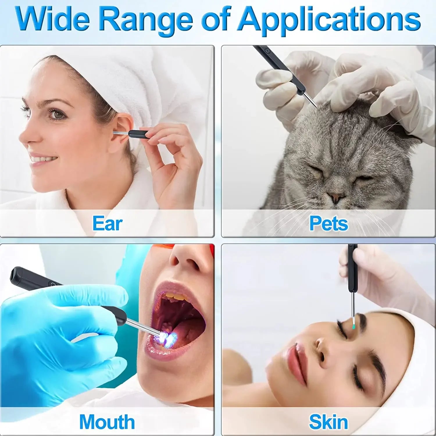 Wireless Wi-fi Visual Ear Cleaner Otoscope Ear Wax Ear with Ear 1296P HD Cleaning Kit Removal Sticks Endoscope Camera Tool Kit