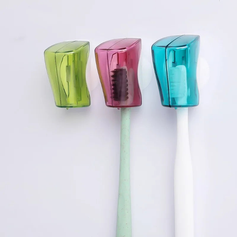 5/1PCS Portable Toothbrush Head Covers with Suction Cup Toothbrush Holder Protector Case Caps for Bathroom Travel Accessories