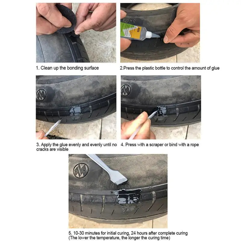 Mighty Tire Repair Glue Car Tyre Puncture Sealant Waterproof Strong Bonding Tyre Glue Adhesive Car Rubber Tire Seal Glue