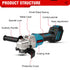 ONEVAN 125mm Brushless Cordless Electric Angle Grinder 6 Speed DIY Polisher Cutting Machine Power Tool For Makita 18V Battery