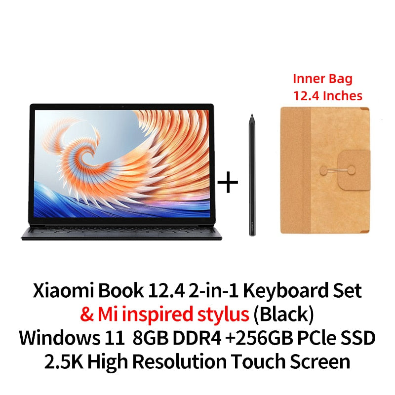 Xiaomi Book 12.4 Laptop Snapdragon 8CX Gen 2 Notebook 2 In 1  Qualcomm Adreno 680 8G+256G SSD 2.5K Touch Screen Tablet+Keyboard