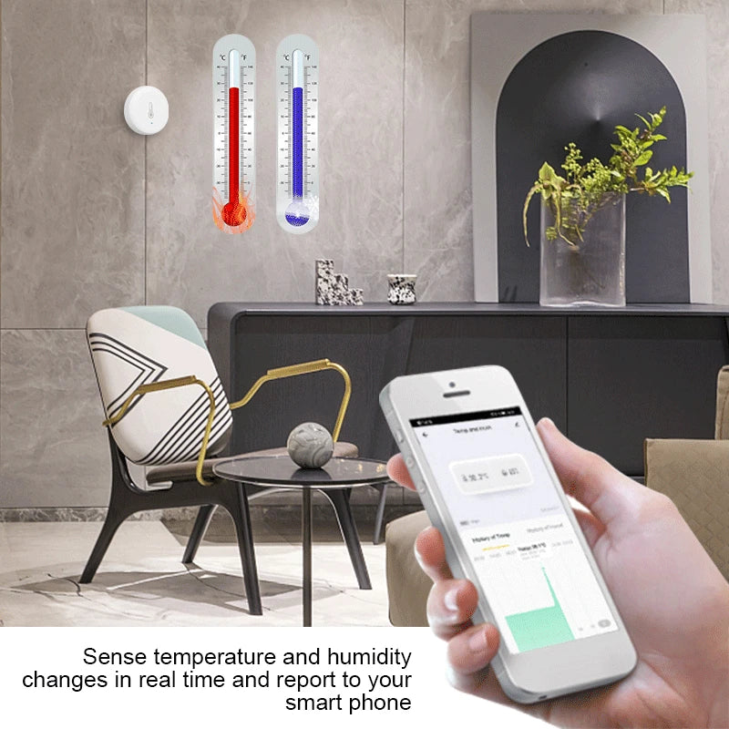 Tuya Smart Temperature And Humidity Sensor Indoor Thermometer Monitor For Home Work With Alexa Home Assistant