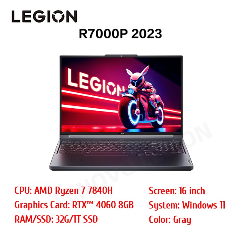 Lenovo Legion R7000P 2023 Esports Gaming Laptop  AMD Ryzen7 7840H 16inch 16G/32G RAM 1T/2T SSD RTX4060 2.5K 165Hz Game Notebook