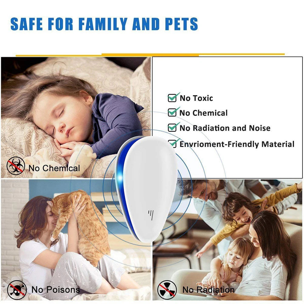 Ultrasonic Pest Repeller Anti Rodent Mice Cockroach Rat Spider Insect US/UK/EU Plug In Mosquito Killer Electronic Repellent