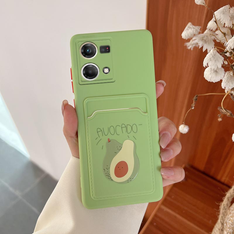 Cartoon Card Slot Holder Phone Case For Oppo Reno 7 Reno7 4G 5G Reno5 5 6 6Z 7Z 5K 8 8T Reno8T Reno8  Reno6 Reno6Z 4G 5G Cover