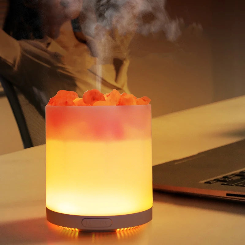 NEW Crystal Salt Stone Aromatherapy Essential Oil Diffuser USB Air Humidifier with Colorful LED Lamp Negative Ion Aroma Diffuser