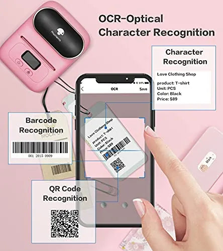 Phomemo M110 Label Makers - Portable Bluetooth Thermal Label Maker Printer for Barcode, Clothing, Jewelry, Retail, Mailing