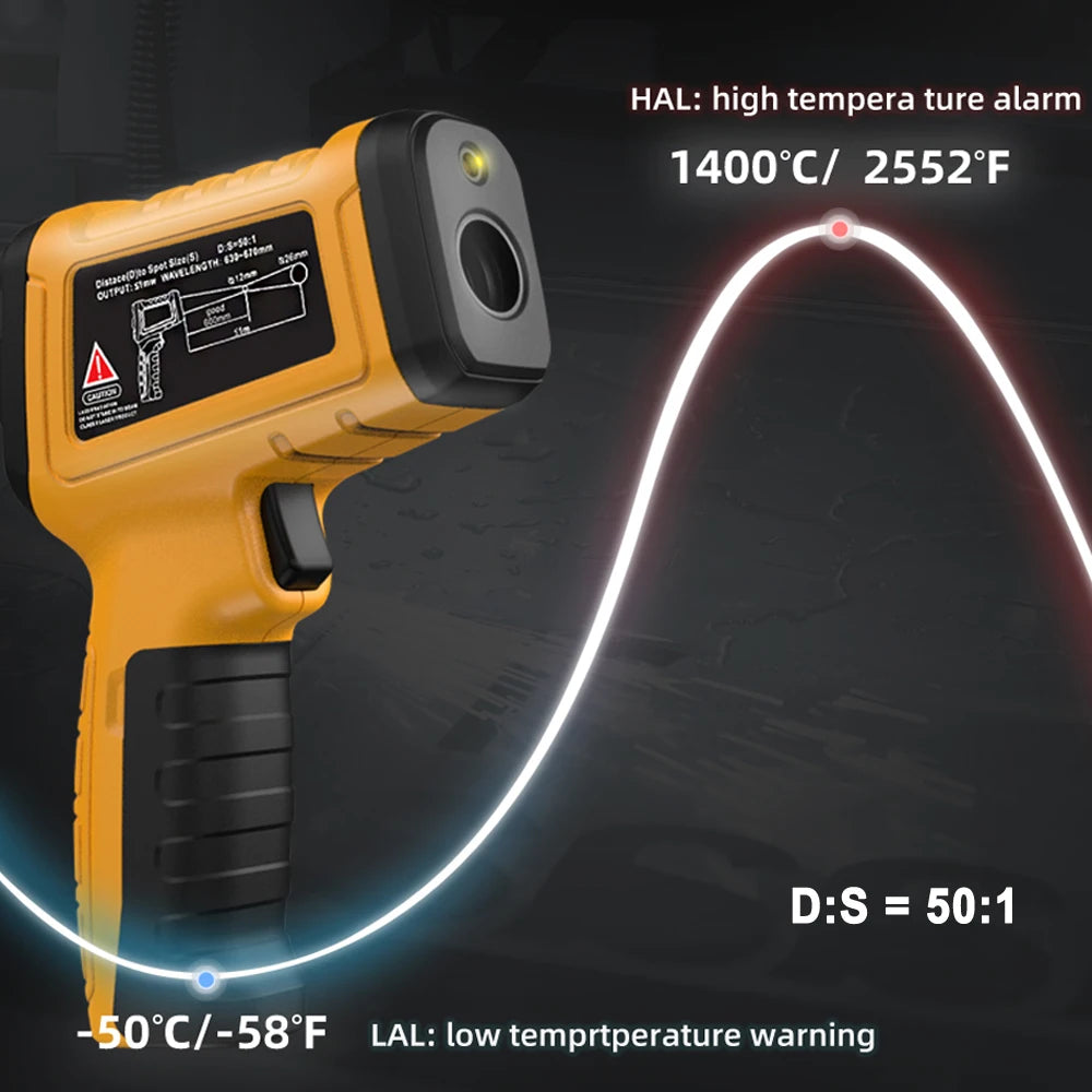 BSIDE Infrared Thermometer -50~1400C Professional 50:1 Digital IR-LCD Temperature Meter Non-contact Laser Thermometers Pyrometer