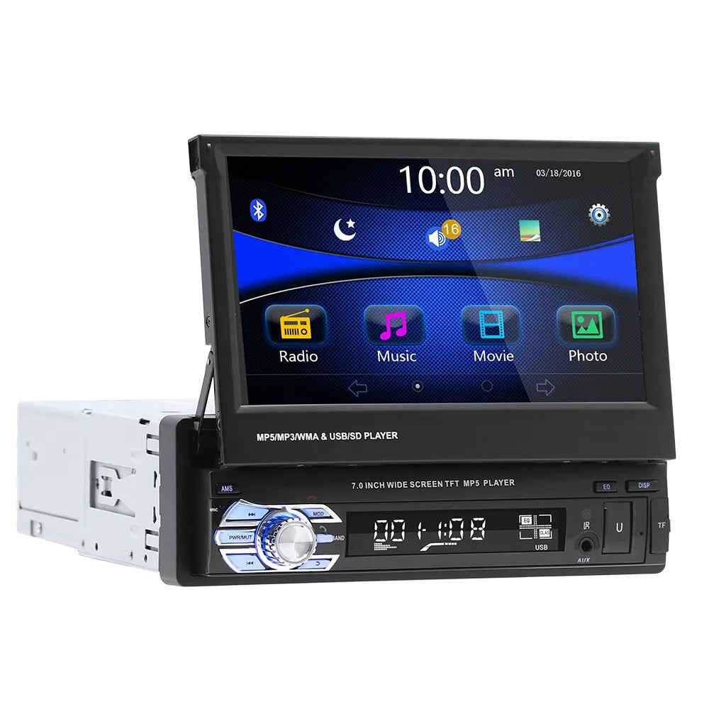 1 Din 7-inch Universal Car Radio MP5 Player Touch Screen FM USB SD Rear View Camera Android Multimedia Player Autoradio