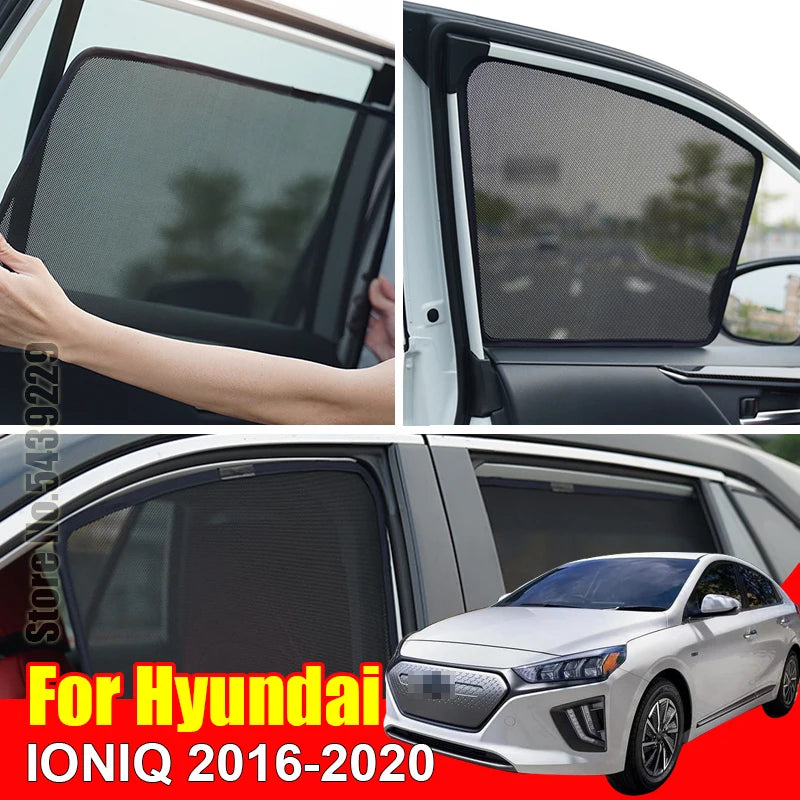For Hyundai IONIQ 2016-2020 Car Sun Visor Accessori Window Cover SunShade Curtain Mesh Shade Blind Custom Fit