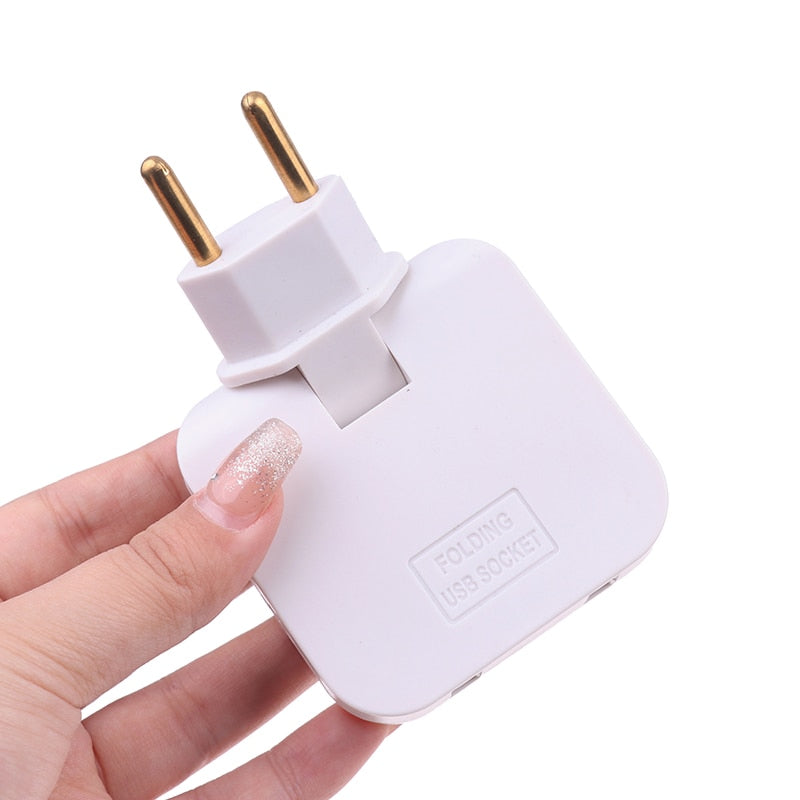 EU Extension Plug Electrical Adapter 3 In 1 Adaptor 180 Degree Rotation Adjustable For Mobile Phone Charging Converter Socket