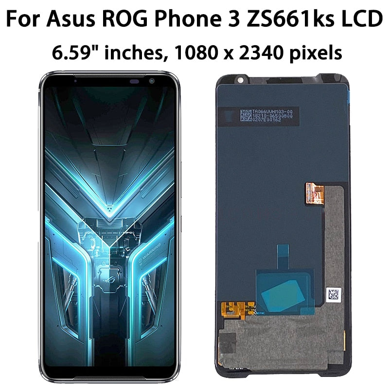 6.59"Original AMOLED For Asus ROG Phone 3 Strix ZS661KS LCD Display Screen+Touch Panel Digitizer For ASUS ROG 3 I003D I003DD