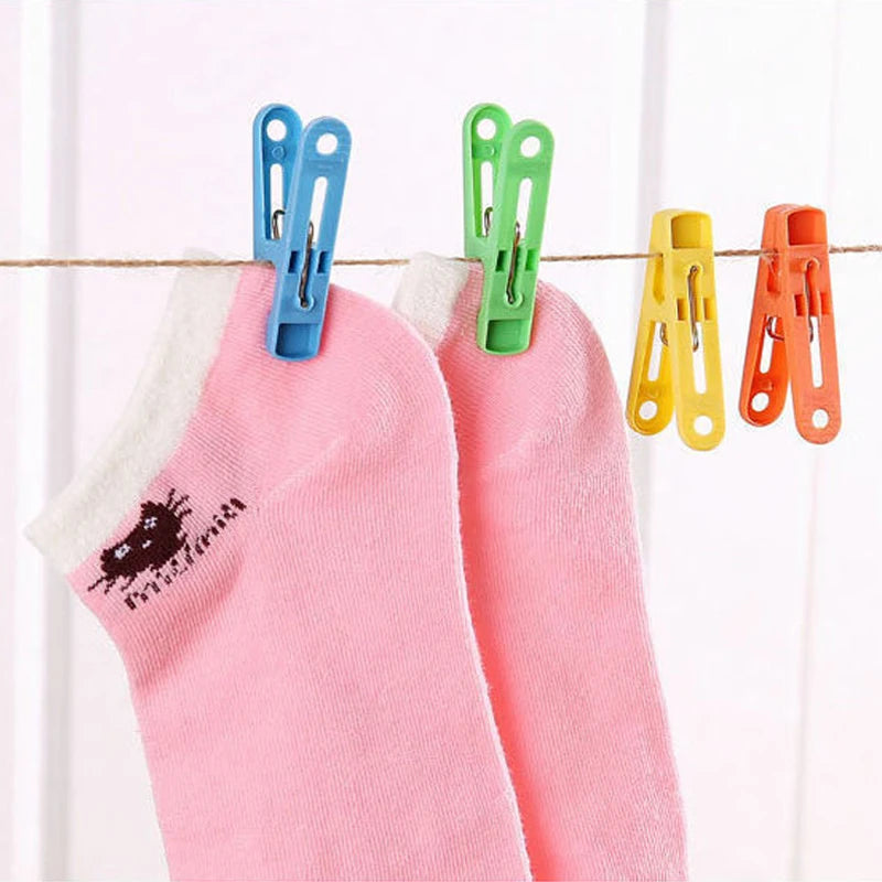 20Pcs Clothes Pegs Plastic Clothespins Laundry Hanging Pins Clip Strong Windproof Hangers For Underwear Socks Drying Rack Holder