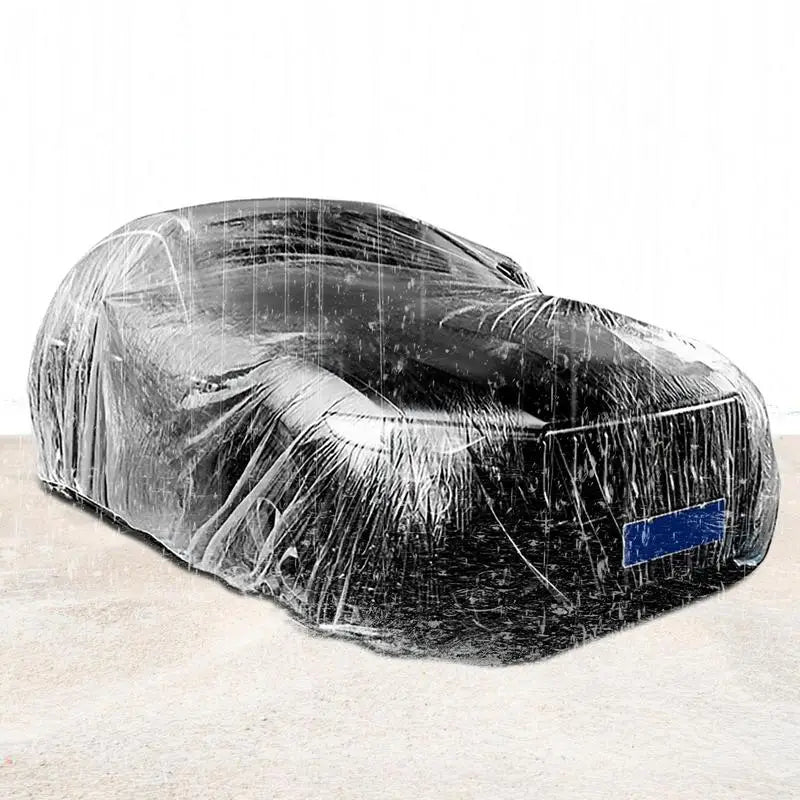 Disposable Transparent Car Cover PE Plastics Clear Full Car Protective Shield Dustproof Rainproof Transparent Cover For All Cars