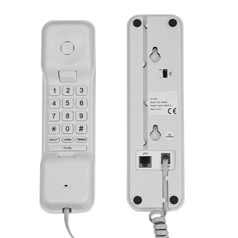 ST309 Fixed Landline Wall Telephone Portable Mini Phone Wall Hanging-Telephone